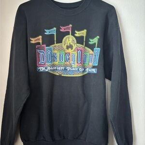 Disney Hanes Black Crewneck Sweater with Classic Style